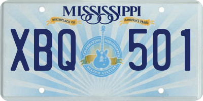 MS license plate XBQ501