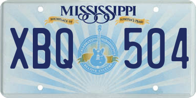 MS license plate XBQ504