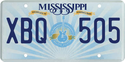 MS license plate XBQ505