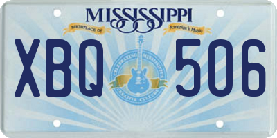 MS license plate XBQ506