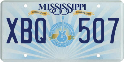 MS license plate XBQ507
