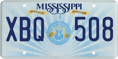 MS license plate XBQ508