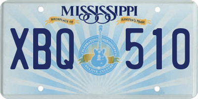 MS license plate XBQ510