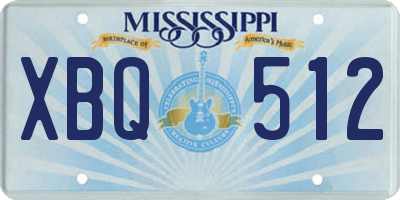 MS license plate XBQ512