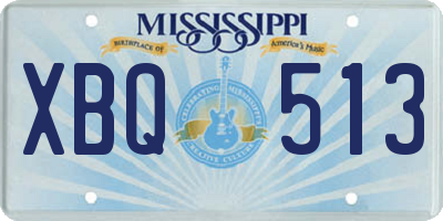 MS license plate XBQ513