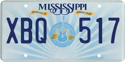 MS license plate XBQ517