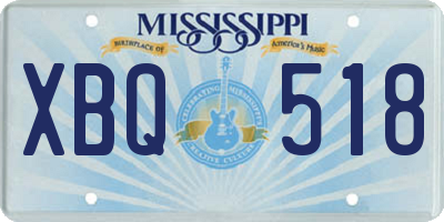 MS license plate XBQ518