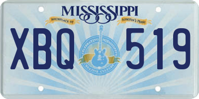 MS license plate XBQ519