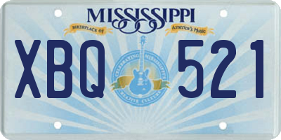 MS license plate XBQ521