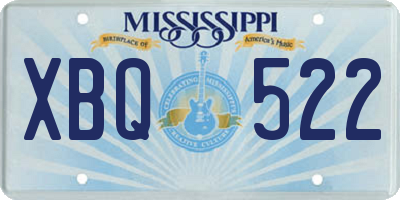 MS license plate XBQ522