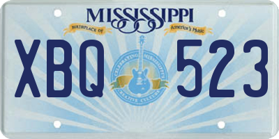 MS license plate XBQ523