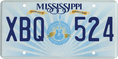 MS license plate XBQ524