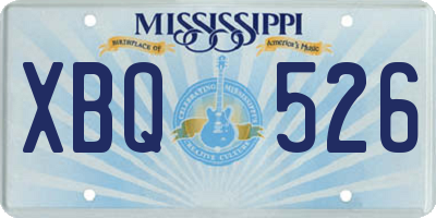 MS license plate XBQ526