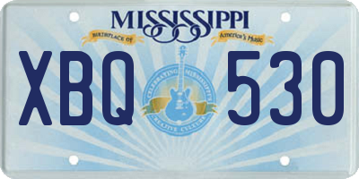 MS license plate XBQ530