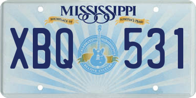MS license plate XBQ531