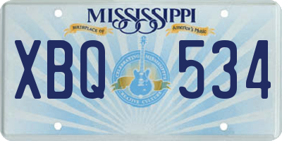 MS license plate XBQ534