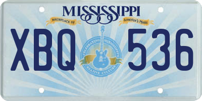MS license plate XBQ536