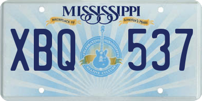 MS license plate XBQ537
