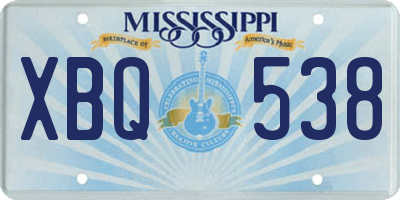 MS license plate XBQ538