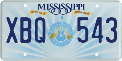 MS license plate XBQ543