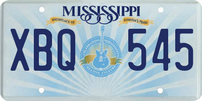 MS license plate XBQ545