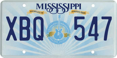 MS license plate XBQ547