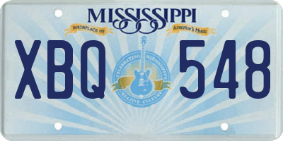 MS license plate XBQ548