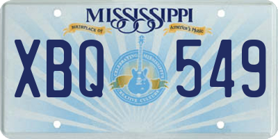 MS license plate XBQ549