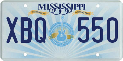 MS license plate XBQ550