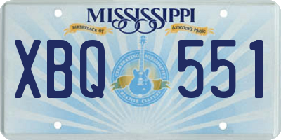 MS license plate XBQ551