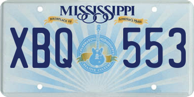 MS license plate XBQ553
