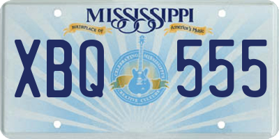 MS license plate XBQ555