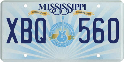 MS license plate XBQ560