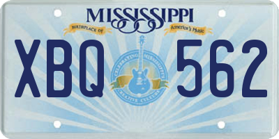 MS license plate XBQ562