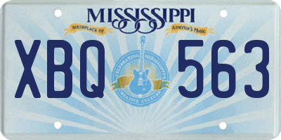 MS license plate XBQ563