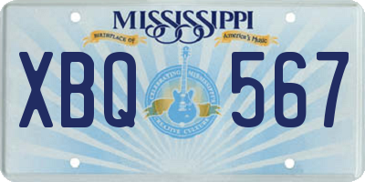 MS license plate XBQ567