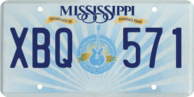 MS license plate XBQ571