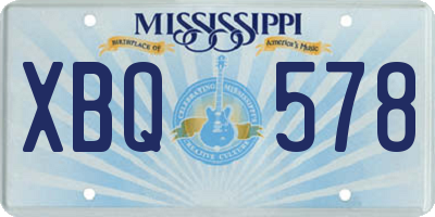 MS license plate XBQ578
