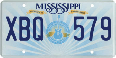 MS license plate XBQ579