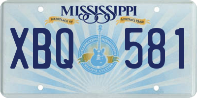 MS license plate XBQ581