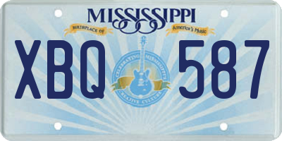 MS license plate XBQ587