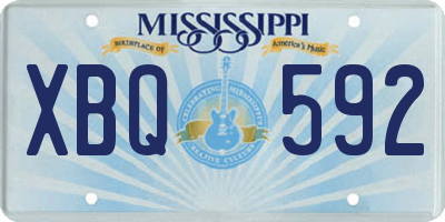 MS license plate XBQ592