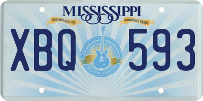 MS license plate XBQ593
