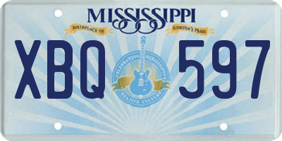 MS license plate XBQ597