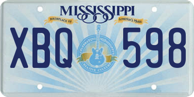 MS license plate XBQ598