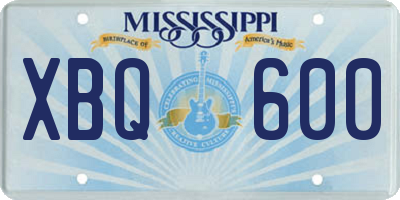 MS license plate XBQ600