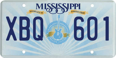 MS license plate XBQ601