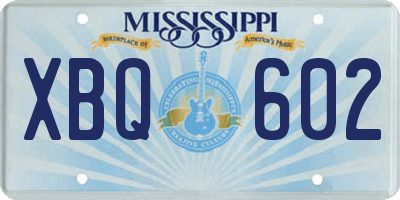 MS license plate XBQ602