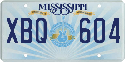 MS license plate XBQ604