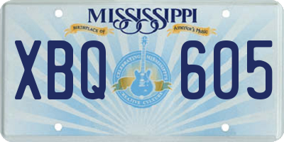 MS license plate XBQ605